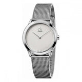 Calvin Klein Minimal White Dial Silver Mesh Bracelet Watch for Women - K3M2212Y