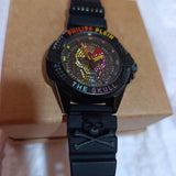 Philipp Plein The Skull Black Dial Black Silicone Strap Watch For Men - PWAAA1121
