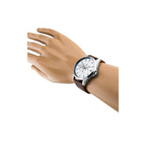 Tommy Hilfiger Multi Function Quartz White Dial Brown Leather Strap Watch for Men - 1791614