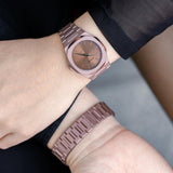 D1 Milano Ultra Thin Brown Dial Gold Steel Strap Watch for Unisex - D1-UTBJ10