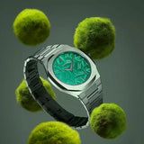 D1 Milano Ultra Thin Fir Green Dial Silver Steel Strap Watch for Men - D1-UTBJ34