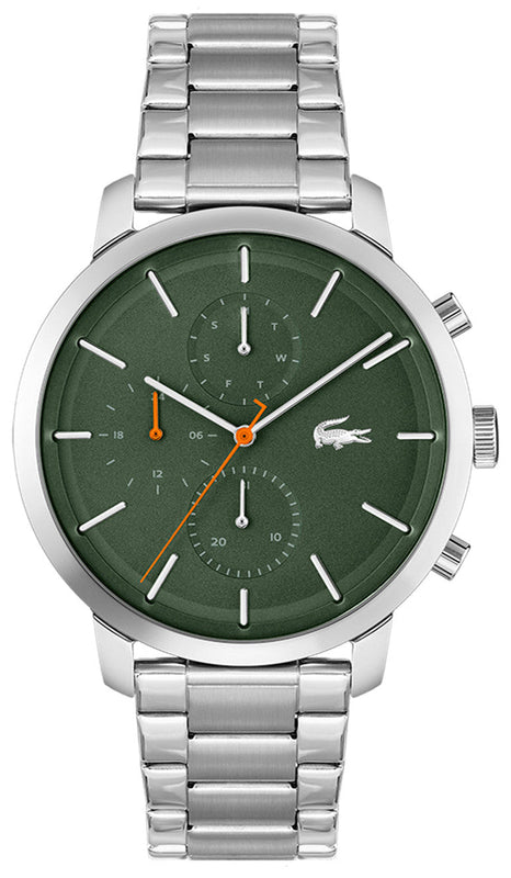 Lacoste Replay Green Dial Silver Steel Strap Watch for Men - 2011178