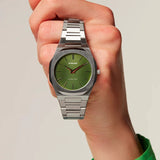 D1 Milano Ultra Thin Moss Green Dial Silver Steel Strap Watch for Men - D1-UTBJ06