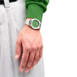 D1 Milano Ultra Thin Moss Green Dial Silver Steel Strap Watch for Men - D1-UTBJ06
