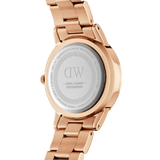 Daniel Wellington Iconic Link White Dial Rose Gold Steel Strap Watch for Women - DW00100213