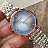 Emporio Armani Gianni T Bar Grey Dial Two Tone Stainless Steel Watch For Women - AR1725