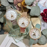 Fossil Jacqueline Analog Moonphase Mother of Pearl White Dial Rose Gold Steel Strap Watch for Women - ES5165