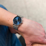 Lacoste Madrid Blue Dial Silver Steel Strap Watch for Men - 2011067