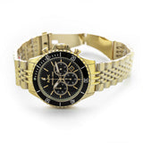 Michael Kors Bayville Chronograph Black Dial Gold Steel Strap Watch For Men - MK8726