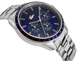 Lacoste Boston Chronograph Blue Dial Silver Steel Strap Watch for Men - 2011081
