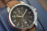 Maserati Successo Black Dial Beige Leather Strap Watch For Men - R8851121004
