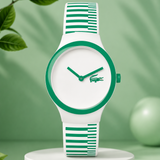 Lacoste Goa White Dial Two Tone Silicon Strap Watch for Kids - 2020117