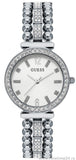 Guess Gala Diamonds Silver Dial Silver Steel Strap Watch for Women - GW0401L1
