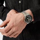 Philipp Plein The $kull Diver Black Dial Silver Stainless Steel Strap Watch For Men- PWOAA0522