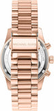 Michael Kors Lexington Chronograph Grey Dial Rose Gold Steel Strap Watch For Women - MK7217