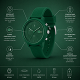 Lacoste 12.12 Chronograph Green Dial Green Silicon Strap Watch for Men - 2011245