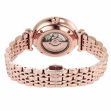 Emporio Armani Meccanico Crystals Black Dial Rose Gold Steel Strap Watch For Women - AR60043