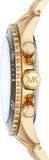 Michael Kors Bayville Chronograph Black Dial Gold Steel Strap Watch For Men - MK8726