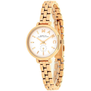 Marc Jacobs Sally White Dial Rose Gold Steel Strap Watch for Women - MBM8643