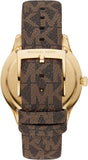 Michael Kors Runway Quartz Black Dial Brown Leather Strap Watch For Women - MK6979