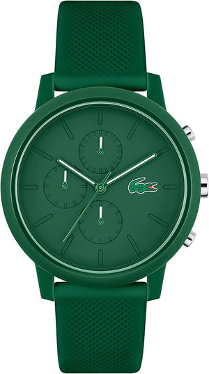 Lacoste 12.12 Chronograph Green Dial Green Silicon Strap Watch for Men - 2011245