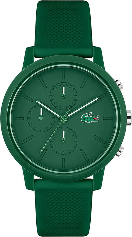 Lacoste 12.12 Chronograph Green Dial Green Silicon Strap Watch for Men - 2011245