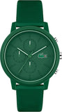 Lacoste 12.12 Chronograph Green Dial Green Silicon Strap Watch for Men - 2011245