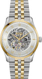 Hugo Boss Principle Skeleton Silver Dial Two Tone Steel Strap Watch for Men - 1514237