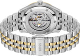 Hugo Boss Principle Skeleton Silver Dial Two Tone Steel Strap Watch for Men - 1514237