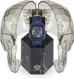 Philipp Plein The SKeleton Blue Dial Blue Silicone Strap Watch for Men - PWVBA0323