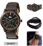 Lacoste Metro Black Dial Brown Leather Strap Watch for Men - 2010877
