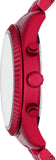 Michael Kors Lexington Chronograph Red Dial Red Steel Strap Watch For Men - MK8814