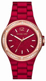Michael Kors Lennox Analog Crystals Red Dial Red Steel Strap Watch for Women - MK7455