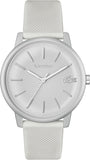 Lacoste 12.12 Move Silver Dial White Silicone Strap Watch for Men - 2011240