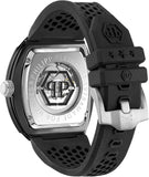 Philipp Plein The Skeleton Black Dial Black Silicone Strap Watch for Men - PWVBA0423