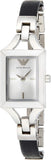 Emporio Armani Chiara Analog Silver Dial Black Leather Strap Watch For Women - AR7372
