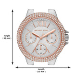 Michael Kors Camille Multifunction White Dial Two Tone Steel Strap Watch For Women - MK6846