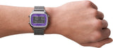 Fossil Retro Digital Purple Dial Grey Mesh Strap Watch for Men - FS5888