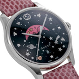 Gucci G-Timeless Moonphase Black Dial Pink Leather Strap Watch For Women - YA1264046