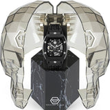 Philipp Plein The Skeleton Black Dial Black Silicone Strap Watch for Men - PWVBA0423