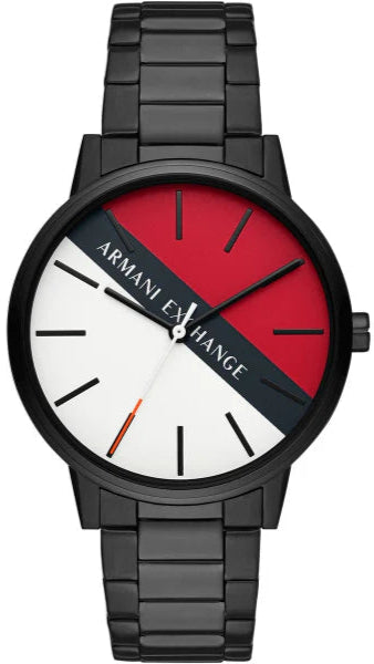 Armani Exchange Cayde Multicolor Dial Black Steel Strap Watch For Men - AX2725