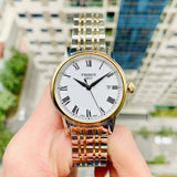 Tissot T Classic Carson Quartz White Dial Two Tone Steel Strap Watch for Men - T085.410.22.013.00