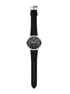 Emporio Armani Ruggero Black Dial Black Leather Strap Watch for Men - AR11193