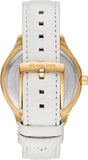 Michael Kors Sage Three-Hand Mother of Pearl White Dial White Leather Strap Watch for Women - MK4818
