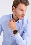 Fossil The Minimalist Black Dial Brown Leather Strap Watch for Men - FS5305