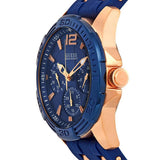 Guess Oasis Blue Dial Blue & Rose Gold Stainless Steel Strap Watch For Men - W0366G4