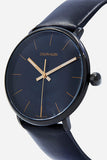 Calvin Klein High Noon Quartz Black Dial Black Leather Strap Watch for Men - K8M214CB