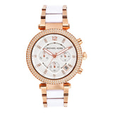 Michael Kors Parker White Dial Two Tone Steel Strap Watch for Women - MK5774