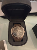 Emporio Armani Sportivo Chronograph Black Dial Brown Silicone Strap Watch for Men - AR9501
