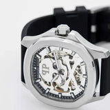 Philipp Plein High-Conic Automatic Silver Dial Black Silicone Strap Watch For Men- PWRAA0123